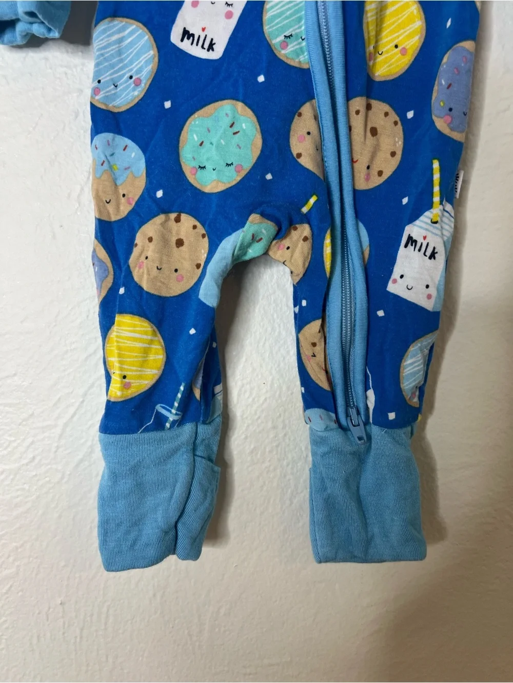 Little Sleepies Royal Blue Planet & Milk Bottle Footed One-Piece Preemie